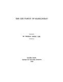 LEE Family of Marblehead (Repr. Essex Institute Historical Colletions Vol LII) 1916