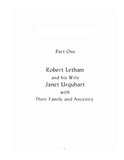 LETHAM - LEATHAM Family Book of Remembrance: The Story of Robert Letham & His Wife Janet Urquhart 1955
