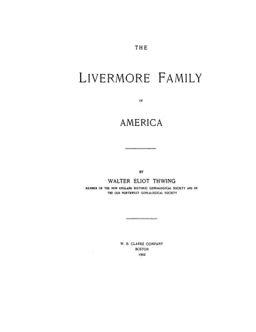 LIVERMORE Family of America 1902