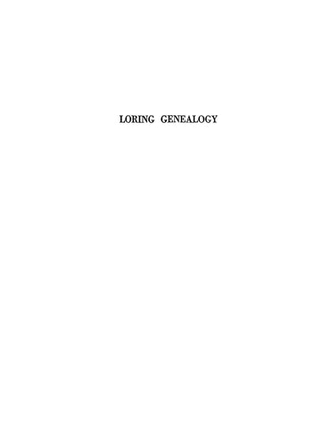 LORING Genealogy 1917