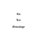 LEE Genealogy 1998