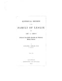 LESLIE: Historical records of the family of Leslie, from 1067-1869, collected from public records & authentic private sources 1869