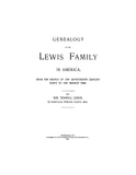 LEWIS: Genealogy of the Lewis family in America, primarily Virginia. 1893
