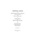 LEWIS: Randall Lewis of Hopkinton, Rhode Island and Delaware County, New York and some descendants 1929