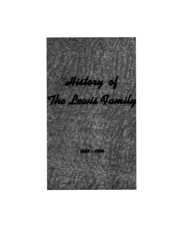 LEWIS: History of the Lewis Family 1635-1958 (Softcover)