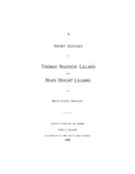 LILLARD: A Short History of Thomas Madison Lillard & Mary Bright Lillard, of Boyle Co., KY. 1890