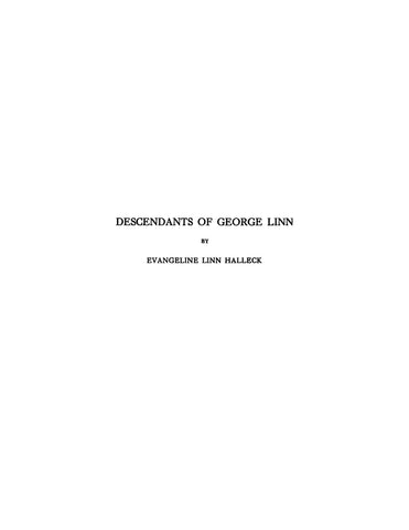 LINN: Descendants of George Linn 1941