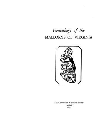 MALLORY: Genealogy of the Mallorys of Virginia 1954/55