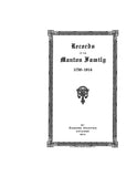 MANTON: Record of the Manton family, 1750-1914. 1914