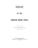 MASON: Genealogy of the Sampson Mason family 1902