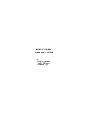 STROTHER, MO: History of Strother, Monroe County, Missouri (Softcover)