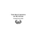 MacCARTHY: The MacCarthys of Munster: The Story of a Great Irish Sept 1922