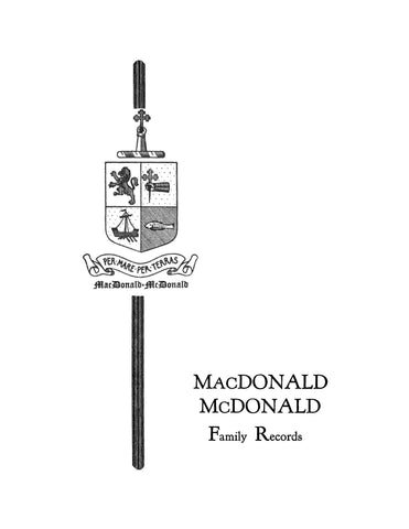 MacDONALD - McDONALD Family records 1940