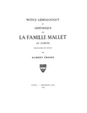 MALLET: La Famille Mallet. 1930
