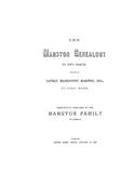 MARSTON Genealogy, in two parts 1888