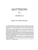 MATTESON: Mattesons in America: Beriah Matteson Branch