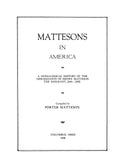 MATTESON: Matteson Genealogies (Softcover) 1948-1950