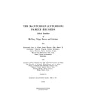 McCUTCHEON (Cutcheon) family Records; Allied families of McClary, Tripp, Brown and Critchett 1931