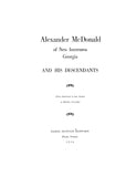 McDONALD: Alexander McDonald of New Inverness, Georgia 1954