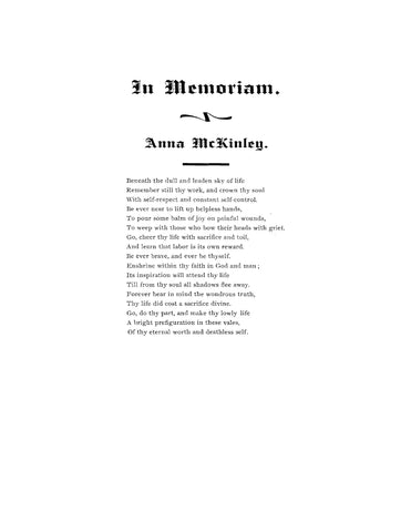 MCKINLEY: In Memoriam - Anna McKinley (Softcover)