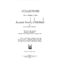McMATH: Collections for a History of the Ancient Family of McMath 1937