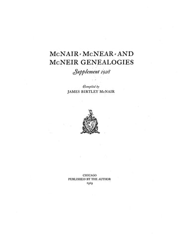 McNAIR Supplement to McNair - McNear 1923, 1928