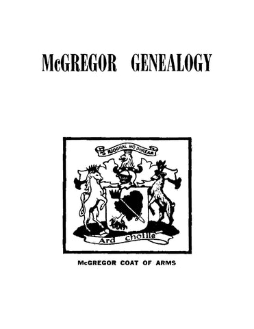 MCGREGOR: McGregor Genealogy (Softcover)
