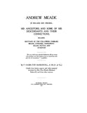 MEADE: Andrew Meade of Ireland and Virginia 1921 (Softcover)