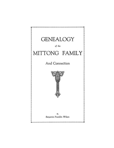MITTONG: Genealogy of the Mittong Family. 1926