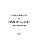 MADBURY, NH: Annual Reports of the Town of Madbury, New Hampshire (Softcover)