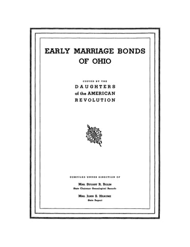 ERIE, OH: Early Marriage Bonds of Ohio, Erie County
