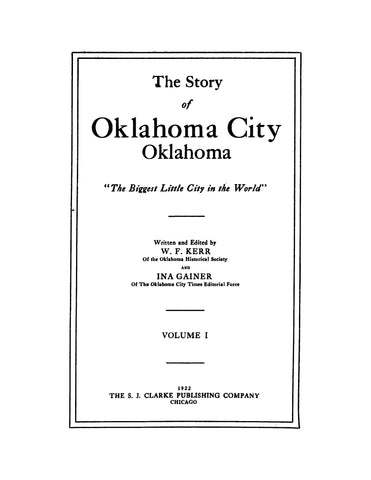 OKLAHOMA CITY, OK: The Story of Oklahoma City, Oklahoma "The Biggest Little City in the World"