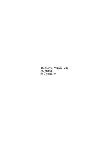 PERRY: The Story of Margery Perry, my Mother (Softcover)