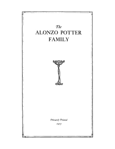 POTTER: The Alonzo Potter Family (Softcover)