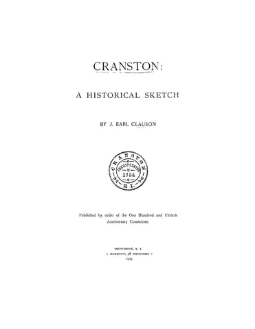 CRANSTON, RI: Cranston, a Historical Sketch (Softcover)