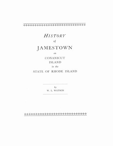JAMESTOWN, RI: History of Jamestown on Conanicut Island in the State of Rhode Island (Softcover)