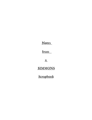SIMMONS: Notes from a Simmons Scrapbook (Softcover)