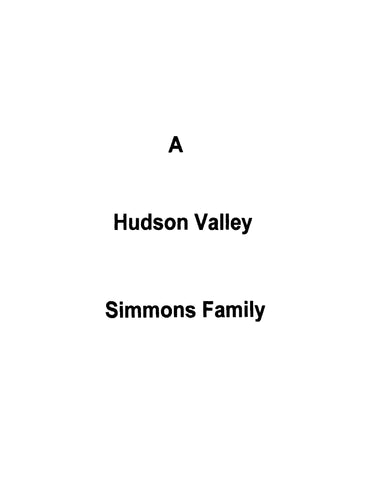 SIMMONS: A Hudson Valley Simmons Family