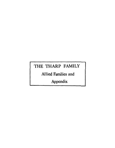 THARP: The Tharp Family and Allied Families and Appendix