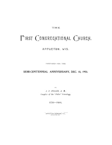 APPLETON, WI: The First Congregational Church, Appleton, Wis 1900 (Softcover)