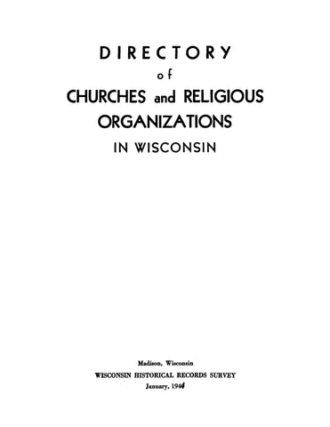 WISCONSIN: Directory of Churches and Religious Organizations in Wisconsin