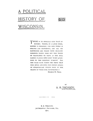 WISCONSIN: A Political History of Wisconsin