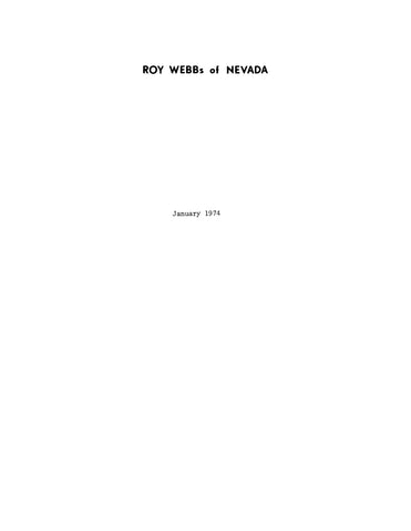 WEBB: Roy Webbs of Nevada