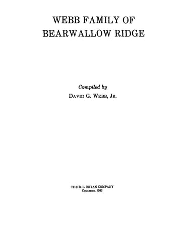 WEBB: Webb Family of Bearwallow Ridge