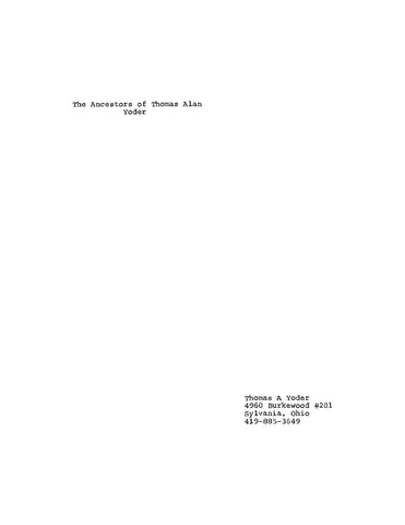 YODER: Ancestors of Thomas Alan Yoder (Softcover)