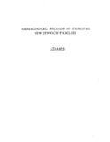 ADAMS: Extracted from Genealogical Records of Principal New Ipswich Families (Softcover)