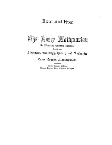 ALLEN: Allen Genealogies from the Essex Antiquarian (Softcover)
