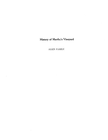 ALLEN: Allen Family (Extracted from History of Martha's Vineyard)