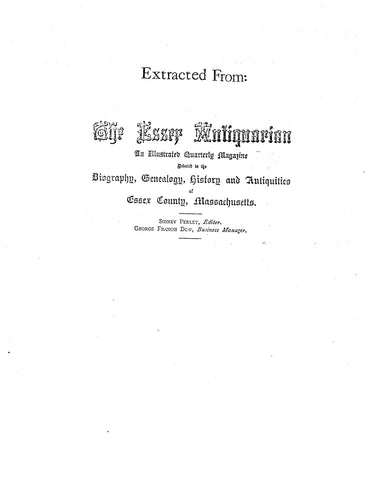 ALLEY: Alley Genealogy, Extracted from Essex Antiquarian (Softcover)