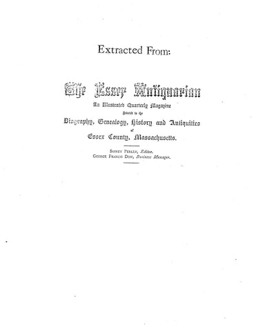 ANDREWS: Andrews Families of Essex County, Mass (Extracted from Essex Antiquarian) (Softcover)